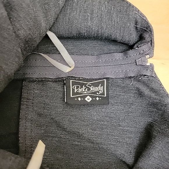 Rocksteady Gray Charcoal Pinup Vintage Inspired Dress Size Medium Made In USA - Picture 4 of 12